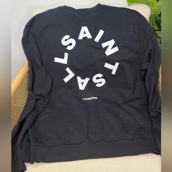 AllSaints Tierra Oversized Crewneck Black Size Small - Picture 6 of 9